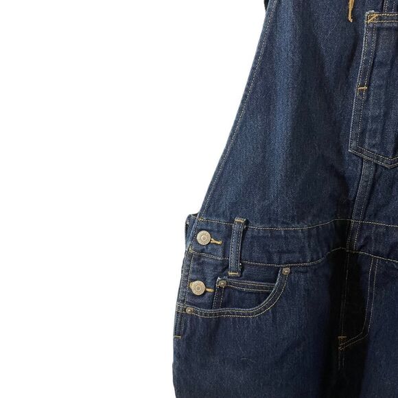 Levi's Cotton Dark Wash Denim Bib Overalls Straight Leg Size Small - Picture 4 of 9